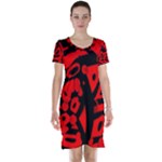 Red design Short Sleeve Nightdress