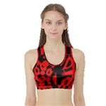Red design Sports Bra with Border