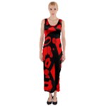 Red design Fitted Maxi Dress