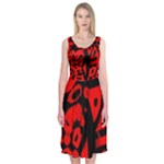 Red design Midi Sleeveless Dress