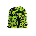 Green neon abstraction Drawstring Pouches (Large) 