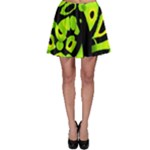 Green neon abstraction Skater Skirt
