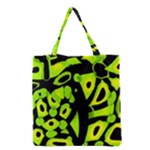 Green neon abstraction Grocery Tote Bag