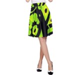 Green neon abstraction A-Line Skirt