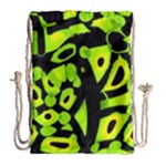Green neon abstraction Drawstring Bag (Large)