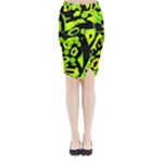 Green neon abstraction Midi Wrap Pencil Skirt