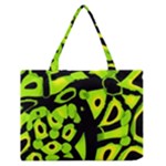 Green neon abstraction Medium Zipper Tote Bag