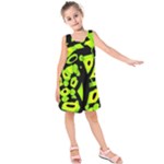 Green neon abstraction Kids  Sleeveless Dress