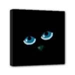 Halloween - black cat - blue eyes Mini Canvas 6  x 6 
