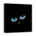 Halloween - black cat - blue eyes Mini Canvas 8  x 8 