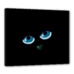 Halloween - black cat - blue eyes Canvas 24  x 20 