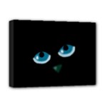 Halloween - black cat - blue eyes Deluxe Canvas 16  x 12  