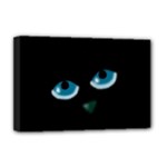Halloween - black cat - blue eyes Deluxe Canvas 18  x 12  