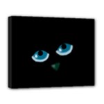 Halloween - black cat - blue eyes Deluxe Canvas 20  x 16  