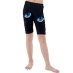 Halloween - black cat - blue eyes Kids  Mid Length Swim Shorts