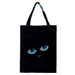 Halloween - black cat - blue eyes Classic Tote Bag