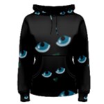 Halloween - black cat - blue eyes Women s Pullover Hoodie