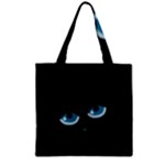 Halloween - black cat - blue eyes Zipper Grocery Tote Bag