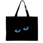 Halloween - black cat - blue eyes Zipper Mini Tote Bag