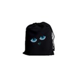 Halloween - black cat - blue eyes Drawstring Pouches (XS) 