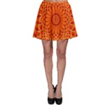 Lotus Fractal Flower Orange Yellow Skater Skirt
