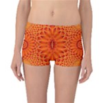 Lotus Fractal Flower Orange Yellow Boyleg Bikini Bottoms