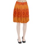 Lotus Fractal Flower Orange Yellow Pleated Skirt