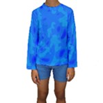 Simple blue Kids  Long Sleeve Swimwear