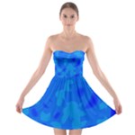 Simple blue Strapless Bra Top Dress