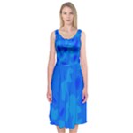 Simple blue Midi Sleeveless Dress