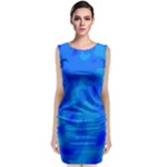 Simple blue Classic Sleeveless Midi Dress