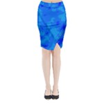 Simple blue Midi Wrap Pencil Skirt