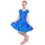 Simple blue Kids  Short Sleeve Dress