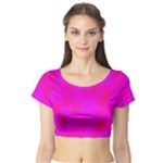 Simple pink Short Sleeve Crop Top (Tight Fit)