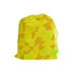 Simple yellow Drawstring Pouches (Large) 