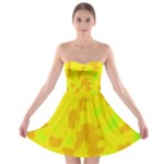 Simple yellow Strapless Bra Top Dress