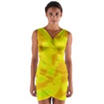 Simple yellow Wrap Front Bodycon Dress