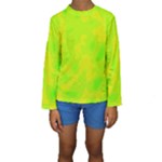 Simple yellow and green Kids  Long Sleeve Swimwear