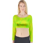 Simple yellow and green Long Sleeve Crop Top