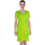 Simple yellow and green Short Sleeve Nightdress