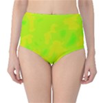 Simple yellow and green High-Waist Bikini Bottoms
