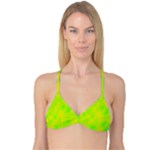 Simple yellow and green Reversible Tri Bikini Top