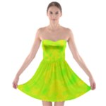 Simple yellow and green Strapless Bra Top Dress
