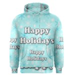 Happy holidays blue pattern Men s Pullover Hoodie