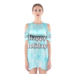 Happy holidays blue pattern Cutout Shoulder Dress