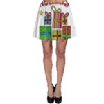 Happy Holidays - gifts and stars Skater Skirt