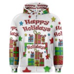 Happy Holidays - gifts and stars Men s Zipper Hoodie