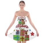 Happy Holidays - gifts and stars Strapless Bra Top Dress
