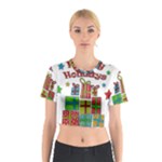 Happy Holidays - gifts and stars Cotton Crop Top