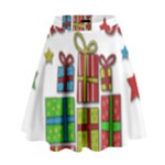 Happy Holidays - gifts and stars High Waist Skirt